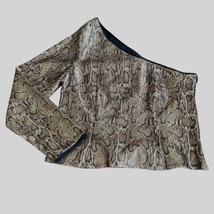 NWT ASOS | One Shoulder Long Sleeve Snake Skin Top